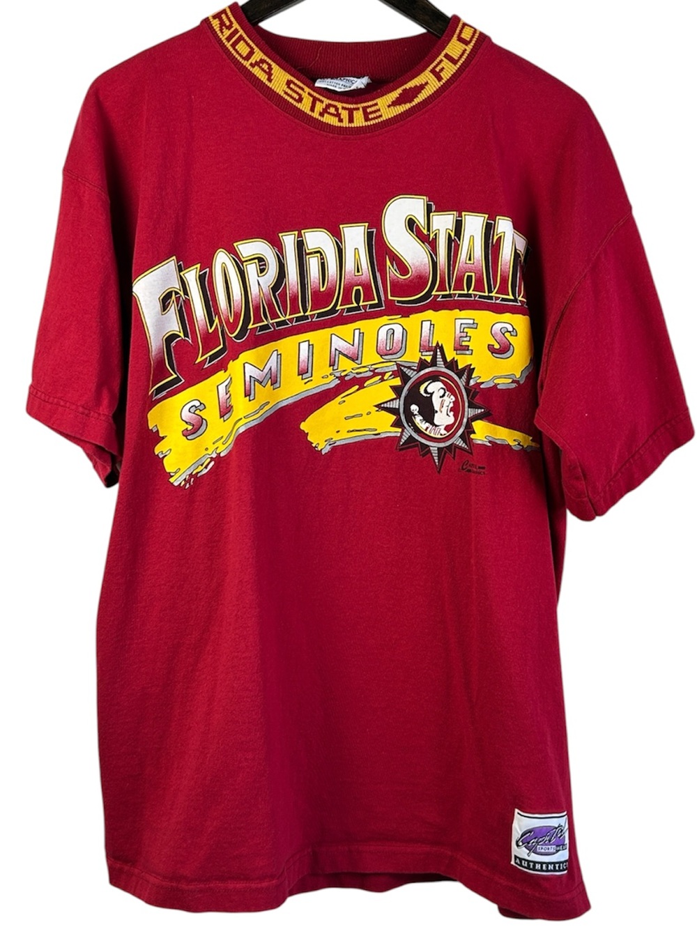 Rare VTG 90s Florida State Seminoles Red Graphic Tee